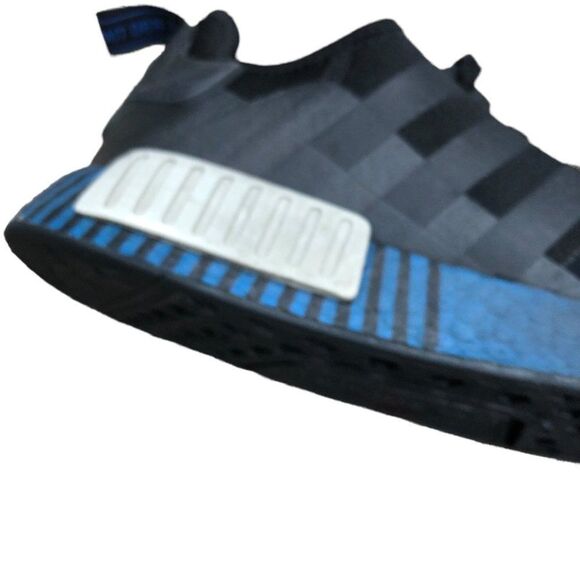 Rare 2020 Adidas NMD R1 Black Metal Grey Lush Blue Size 13 - Picture 15 of 16